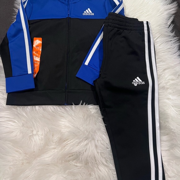 Adidas Black Sweatpants with White Stripes - Picture 1 of 1